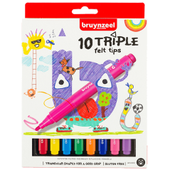 Bruynzeel set trokutastih markera za djecu - 10 kom