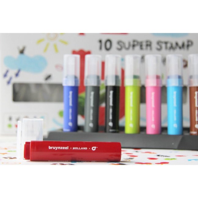 Bruynzeel set di super timbri per bambini - extra spessi - 10 pezzi