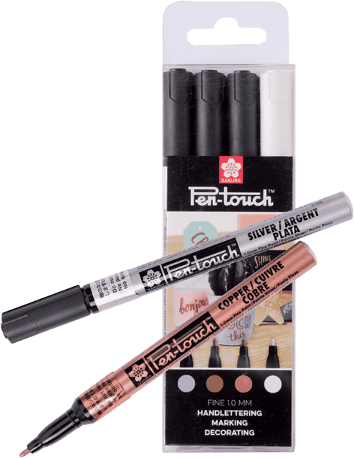 Sakura Pen-touch fine metallic set - 4 pezzi