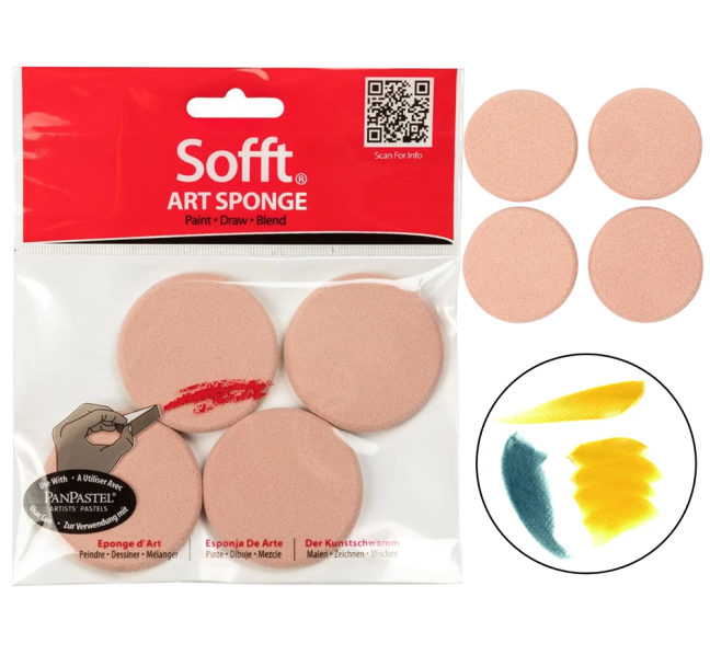 PanPastel set di spugne rotonde per pastelli – 4 pz