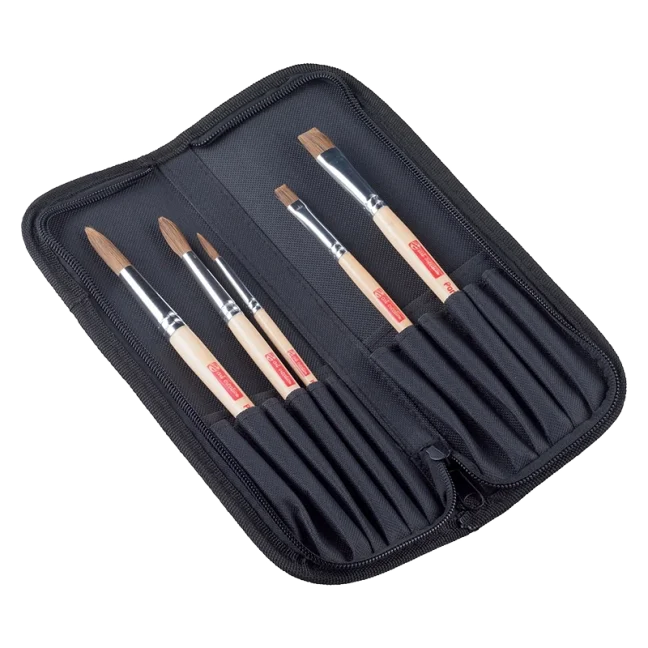 Set di pennelli con organizer per acquerello ArtCreation - set 5 pz