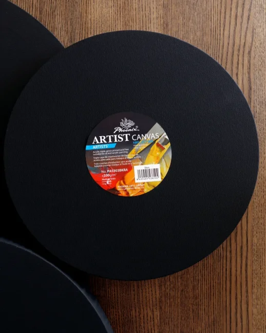 PHOENIX crno okruglo platno na okviru