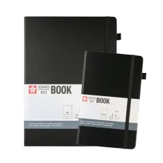 Sakura négyzetrácsos jegyzetfüzet – Black – válasszon méretet