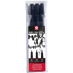 Sakura Pigma Brush fixy - sada 3 ks