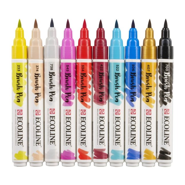 Pennarelli Acquerello Ecoline - set 10 pezzi - Fashion