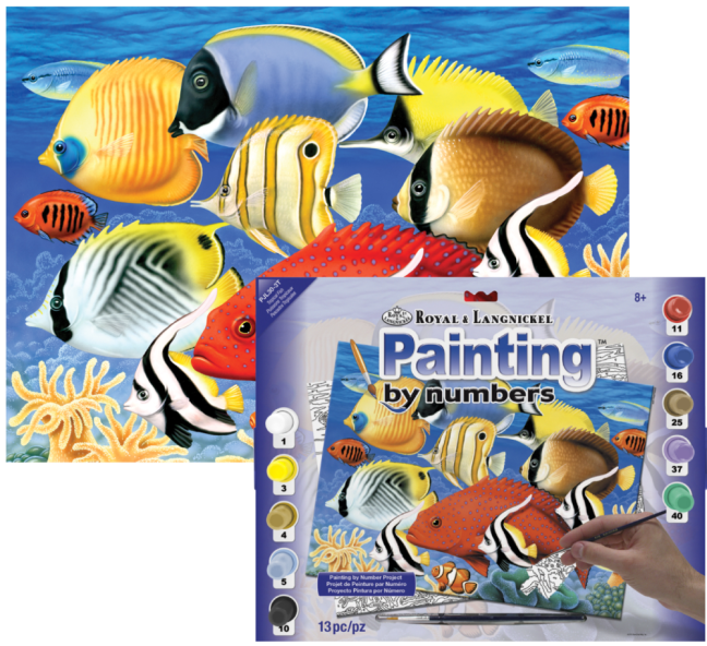 Pittura con numeri formato A3 - Pesci tropicali