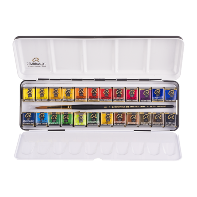 Akvarelové farby REMBRANDT - Deluxe set 24 kalíškov