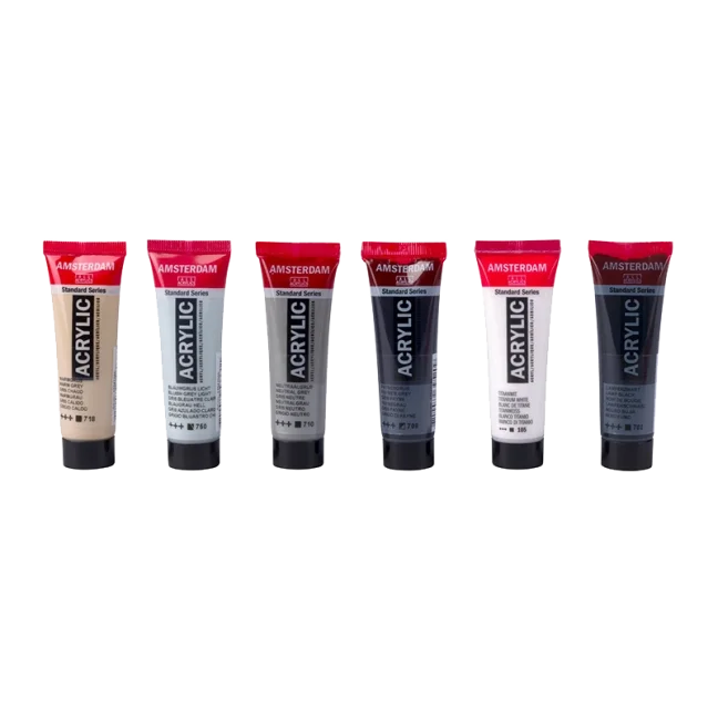 Colori Acrilici Amsterdam - set 6 x 20 ml - Grigio