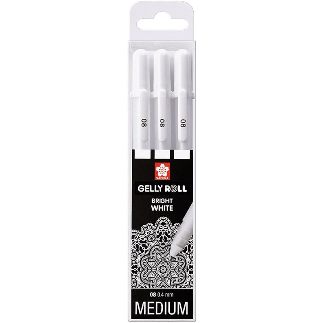 Sakura Gelly Roll Bright White Medium - set 3 pezzi