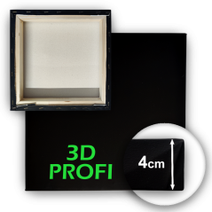 Maliarske plátno na ráme 3D PROFI (4 cm) - Čierne