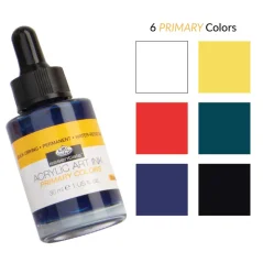 R&L Cerneală acrilică – PRIMARY – 6 x 30 ml