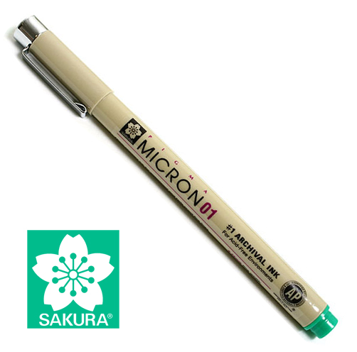 Technické pero SAKURA Pigma Micron® Green - vyber veľkosť hrotu