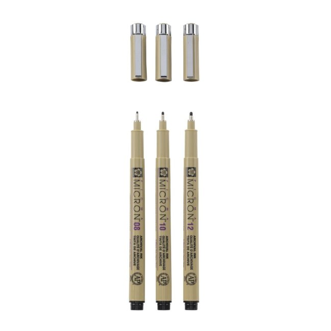 Sakura Pigma Micron set di penne tecniche 8, 10, 12 - 3 pezzi