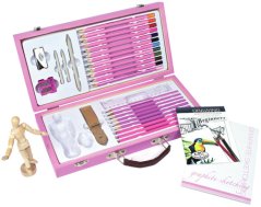 R&L Set pripomočkov za skiciranje v kovčku – 25 kos