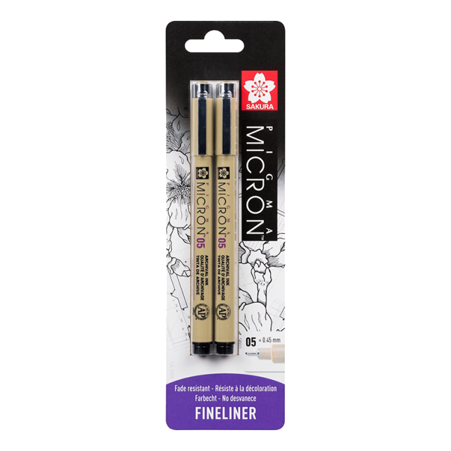 Sakura Pigma Micron® penne tecniche nere 05 - 2 pezzi