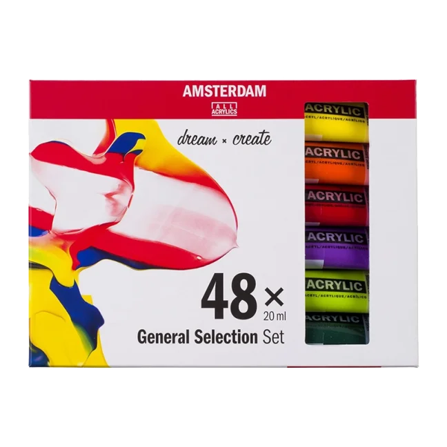 Colori acrilici Amsterdam - set 48 x 20 ml - Selezione generale