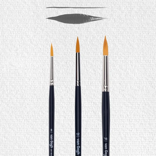 Pennelli Van Gogh per olio/acrilico serie 295 - set 3 pezzi - 8-12-16