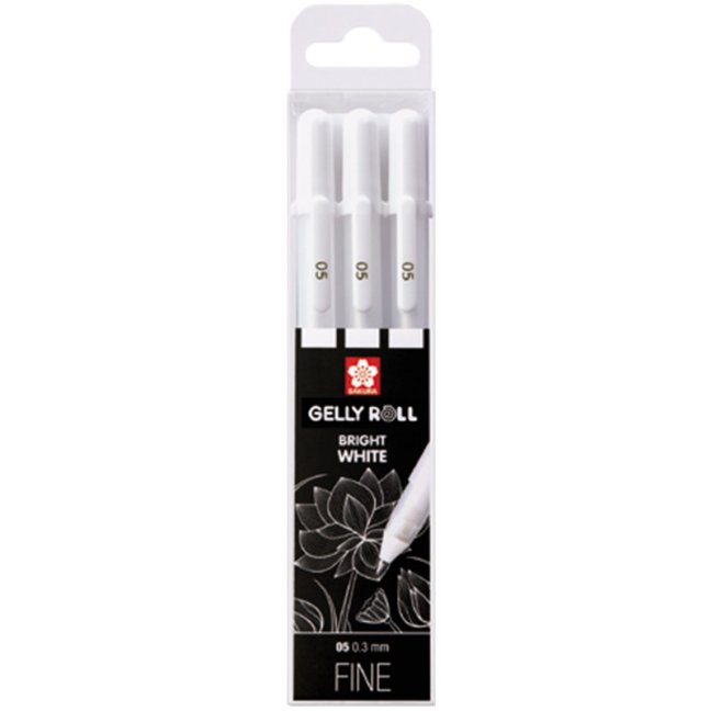 Sakura Gelly Roll Bright White Fine 05 - set 3 pezzi