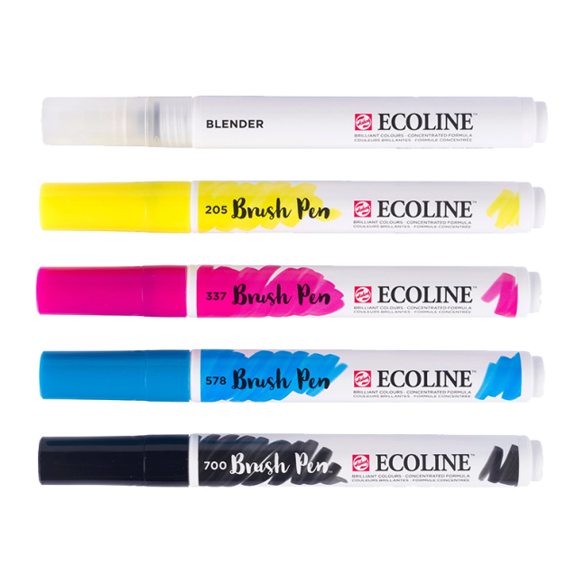 Ecoline Brush Pen set Primary - 5 colori
