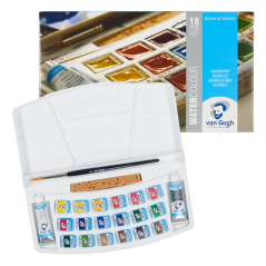 Akvarelové barvy Van Gogh v plastovém obalu - sada 18 kalíšků + 2x10 ml tuby