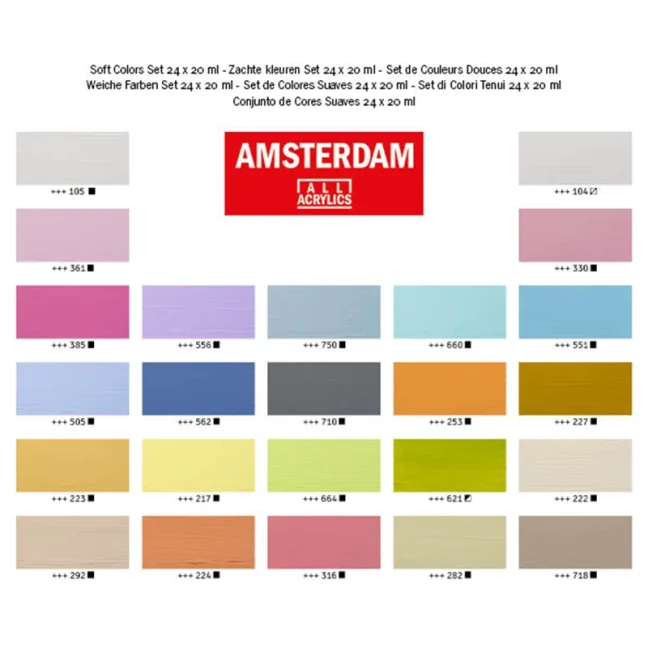 Amsterdam akrilfestékek - 24 x 20 ml - SOFT COLORS készlet