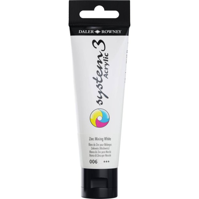 D&R System3 colori acrilici 59ml - scegli la tonalità - D&R System3 colore acrilico 59 ml: 006 - Zinc White