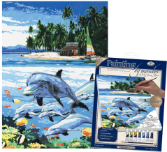 R&L Slikanje po brojevima na platnu – Dolphin Island