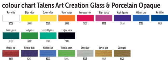 Colori per vetro e porcellana ArtCreation - opachi - 30 ml
