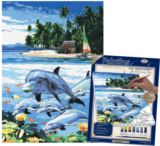 R&L Pictură după numere pe pânză – Dolphin Island