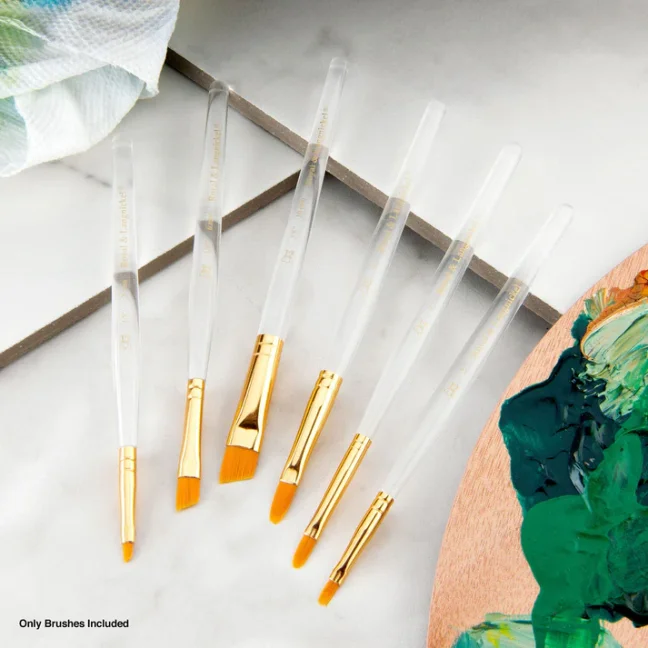 Čopiči z zlatimi taklonskimi ščetinami mix Royal & Langnickel - 6 kosov