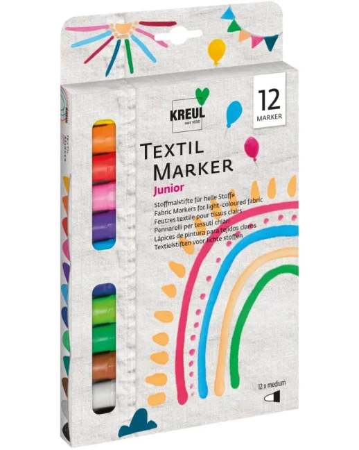 KREUL Set pennarelli per tessuto JUNIOR – 12 pezzi