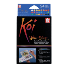 Sketch box s akvarelovými barvami Sakura Koi - 24 ks