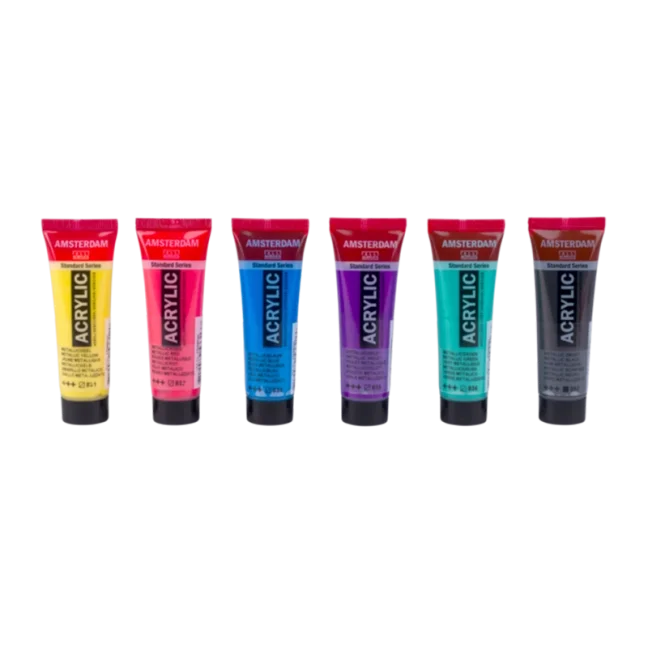 Akrilne barve Amsterdam - set 6 x 20ml - Barviti kovinski odtenki