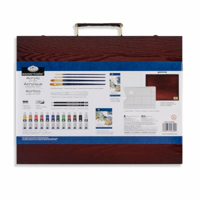 Set di colori acrilici in scatola di legno Royal Langnickel - set da 25 pezzi