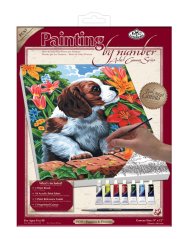 R&L Slikanje po brojevima na platnu – Puppy & Flowers
