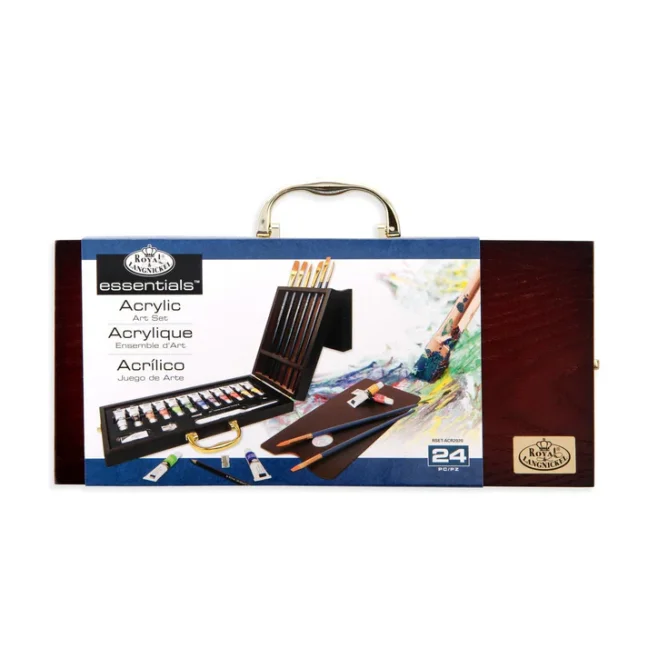 Set di pittura acrilica in scatola di legno Royal & Langnickel - set 24 pezzi