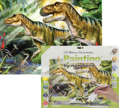 Pittura per numeri formato A3 - Dinosauri