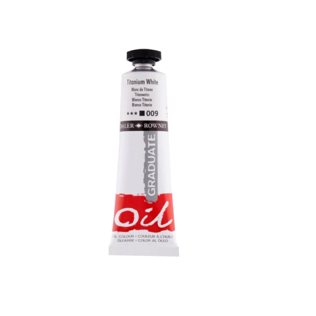 Colori a olio D&R Graduate 38ml - scegli la tonalità - D&R Graduate 38 ml - scegli la tonalità: 009 - Titanium White