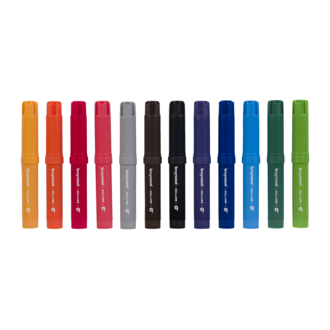 Bruynzeel 12 Big Point Felt Tips set di 12 pennarelli colorati