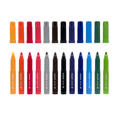 Bruynzeel 12 Big Point Felt Tips set de 12 carioci colorate
