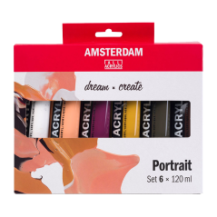 Akrylové barvy AMSTERDAM Standard Series Portrait sada - 6 x 120 ml