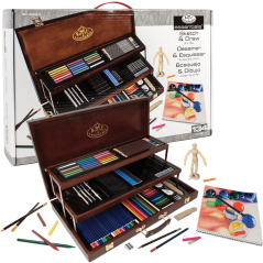 Royal & Langnickel set za skiciranje i crtanje – drveni koferčić od 134 kom.