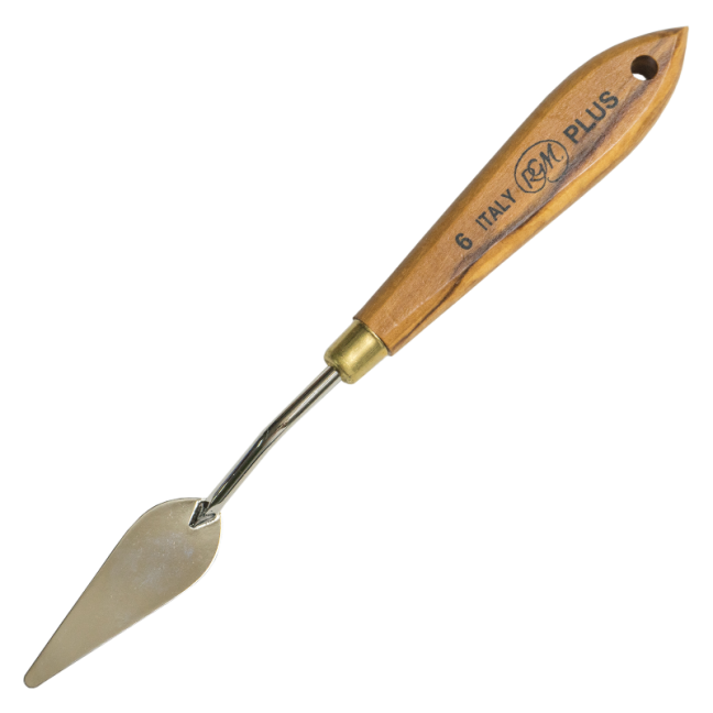 Spatola per pittura RGM con manico in legno d'olivo - PLUS - 6