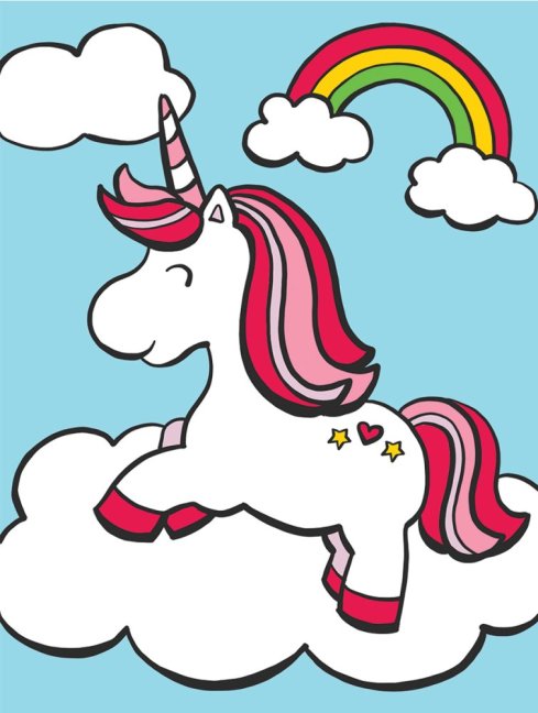 R&L Számozott kifestő gyerekeknek – Unicorn & Rainbow