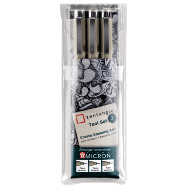 Set di penne tecniche SAKURA Zentangle Pigma Micron - set di 3 pezzi