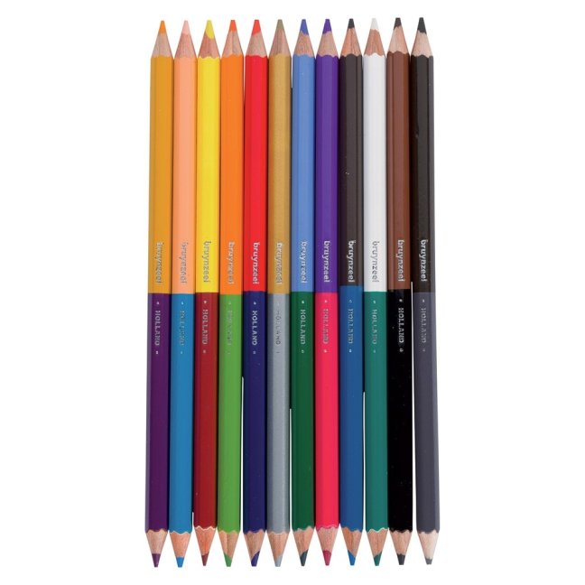Farebné ceruzky obojstranné pre deti Bruynzeel - set 12ks, 24 odtieňov