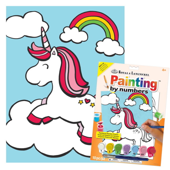 R&L Számozott kifestő gyerekeknek – Unicorn & Rainbow