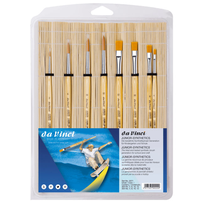 daVinci JUNIOR set di pennelli con tappetino in bambù - serie 5371