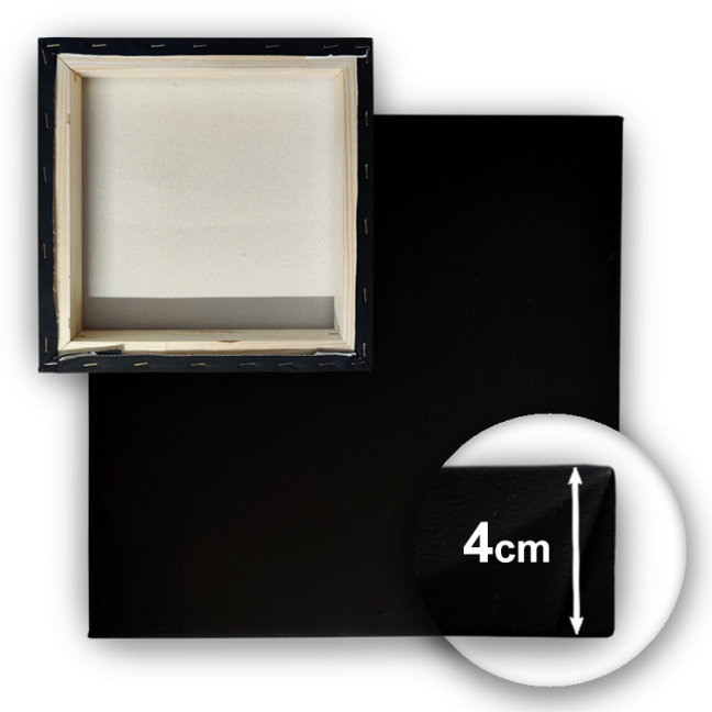 Výpredaj maliarske plátno - Bavlna Čierne 3D (4cm)