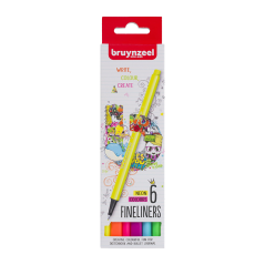 Bruynzeel Fineliners set di pennarelli 6 pezzi - Neon